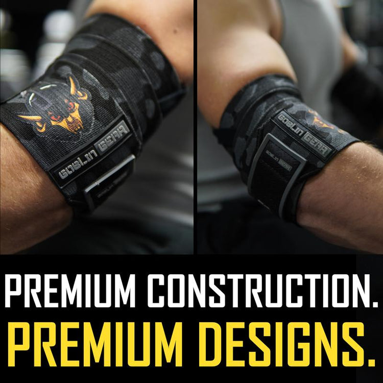 Goblin Gear 42" Super Heavy Duty Competition Grade Weightlifting/Powerlifting Elbow Wraps - 