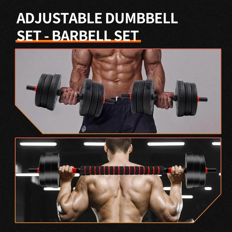 5-44Bls Adjustable Dumbbell Set for Home Gym Fitness Weight Plates, 3-In-1 Ergonomic Modes, Heavy Duty Cast for Strength Training Barbell Weight Set