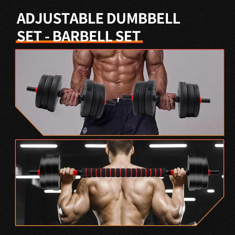 5-44Bls Adjustable Dumbbell Set for Home Gym Fitness Weight Plates, 3-In-1 Ergonomic Modes, Heavy Duty Cast for Strength Training Barbell Weight Set
