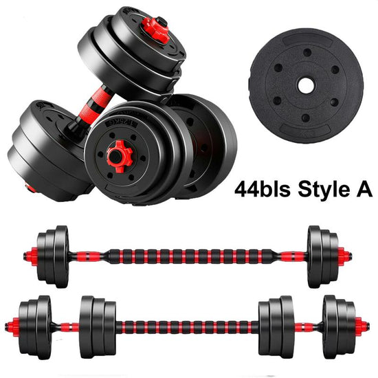 5-44Bls Adjustable Dumbbell Set for Home Gym Fitness Weight Plates, 3-In-1 Ergonomic Modes, Heavy Duty Cast for Strength Training Barbell Weight Set