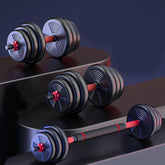 5-44Bls Adjustable Dumbbell Set for Home Gym Fitness Weight Plates, 3-In-1 Ergonomic Modes, Heavy Duty Cast for Strength Training Barbell Weight Set