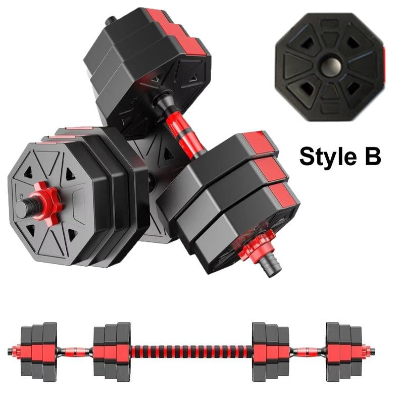 5-44Bls Adjustable Dumbbell Set for Home Gym Fitness Weight Plates, 3-In-1 Ergonomic Modes, Heavy Duty Cast for Strength Training Barbell Weight Set