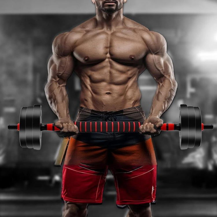 5-44Bls Adjustable Dumbbell Set for Home Gym Fitness Weight Plates, 3-In-1 Ergonomic Modes, Heavy Duty Cast for Strength Training Barbell Weight Set