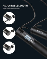 RENPHO Smart Jump Rope Pro Weighted Jump Rope with Counter, Cordless Jump Ropes for Fitness Crossfit, Gym, Burn Calorie, APP Data Analysis