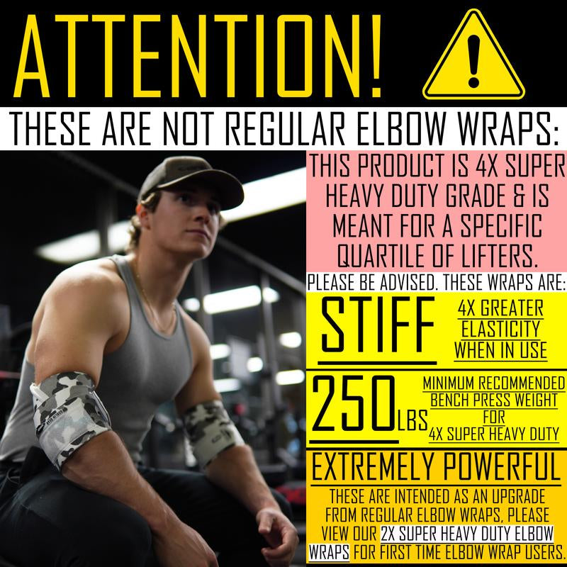 Goblin Gear 42" Super Heavy Duty Competition Grade Weightlifting/Powerlifting Elbow Wraps - 